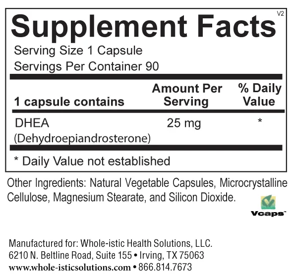 DHEA 25 mg  - 90 capsules - Image 2